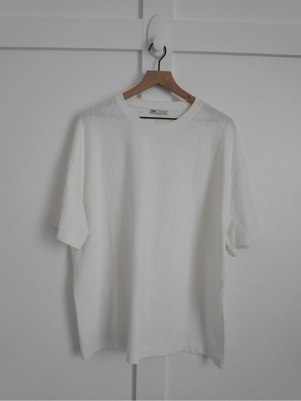 Zara Men's White Short Sleeve Crew Neck Tee